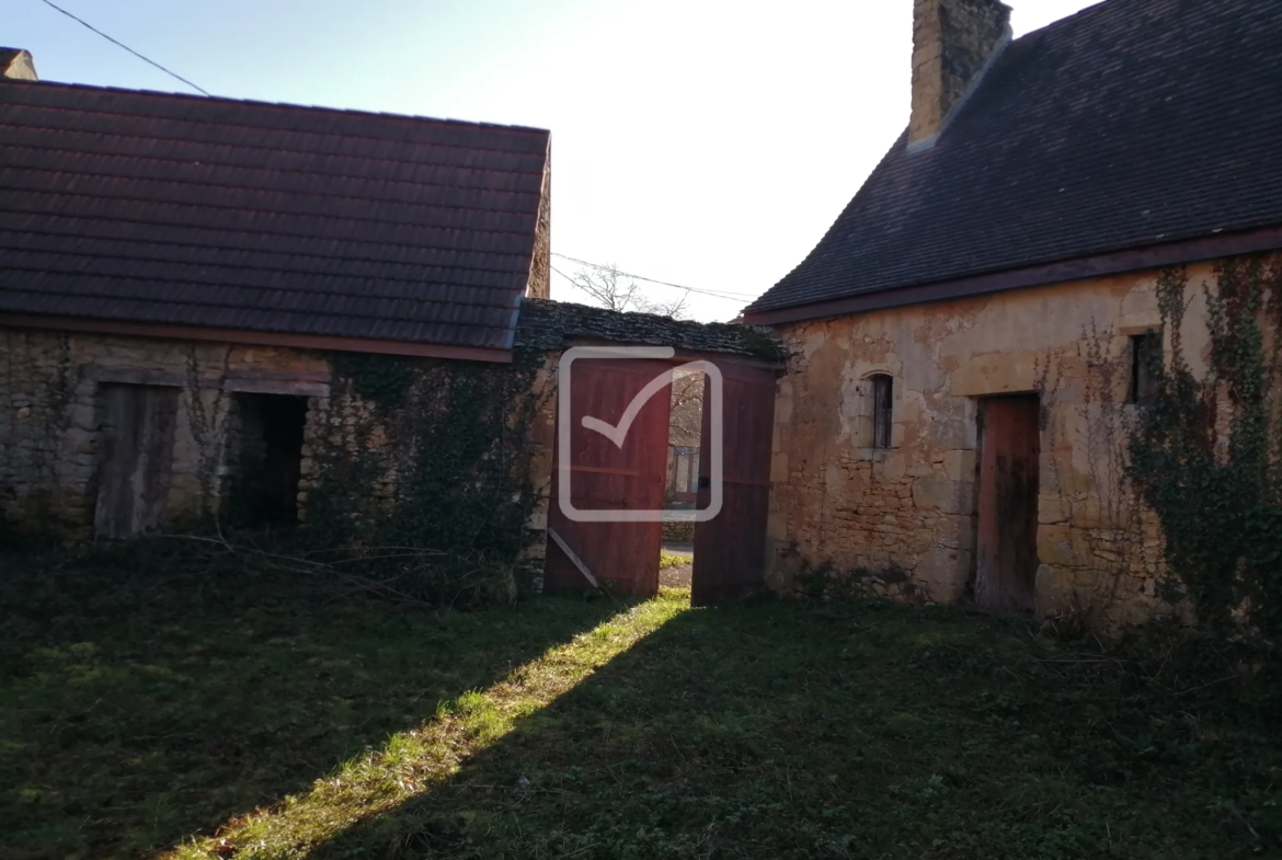 Maison et dépendances en pierres à rénover à Castels 