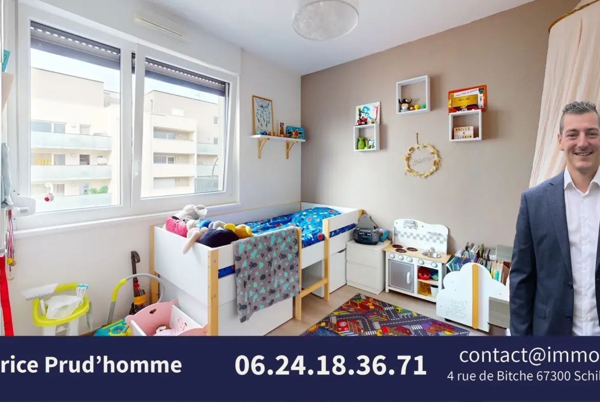 Appartement moderne 66 m2 avec terrasse, cave et garage à Strasbourg 