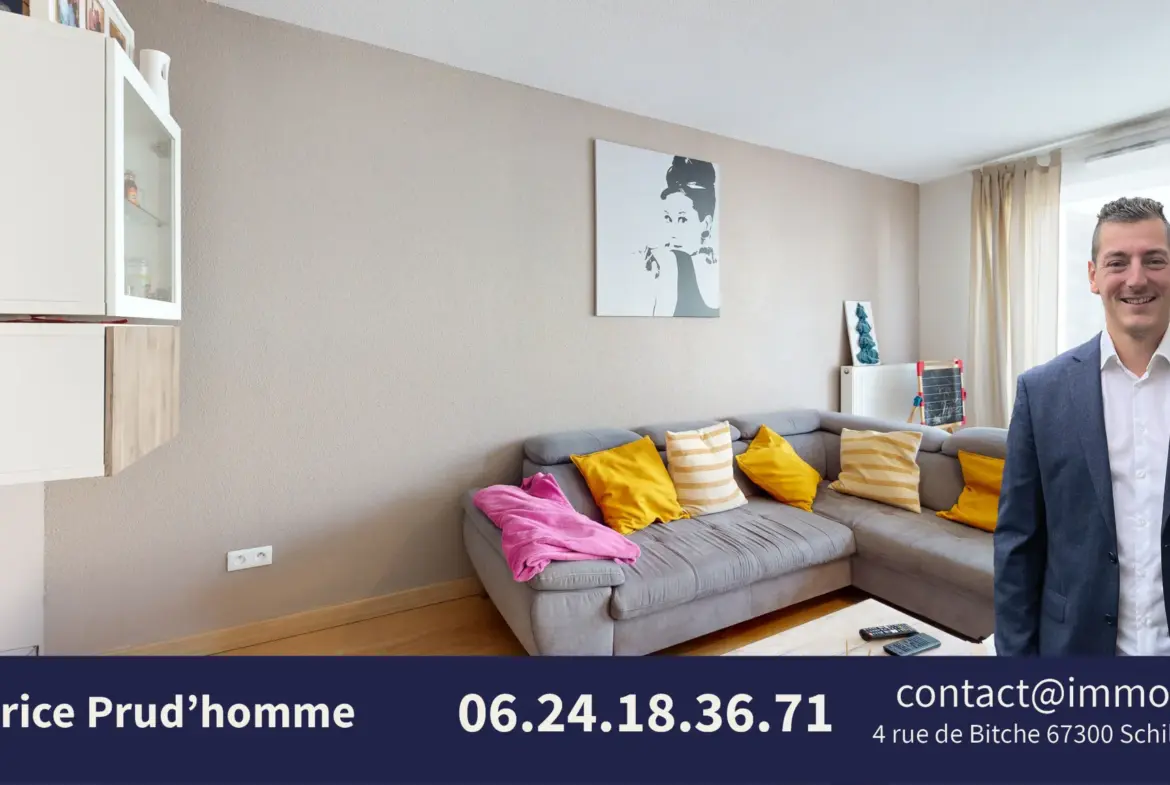 Appartement moderne 66 m2 avec terrasse, cave et garage à Strasbourg 