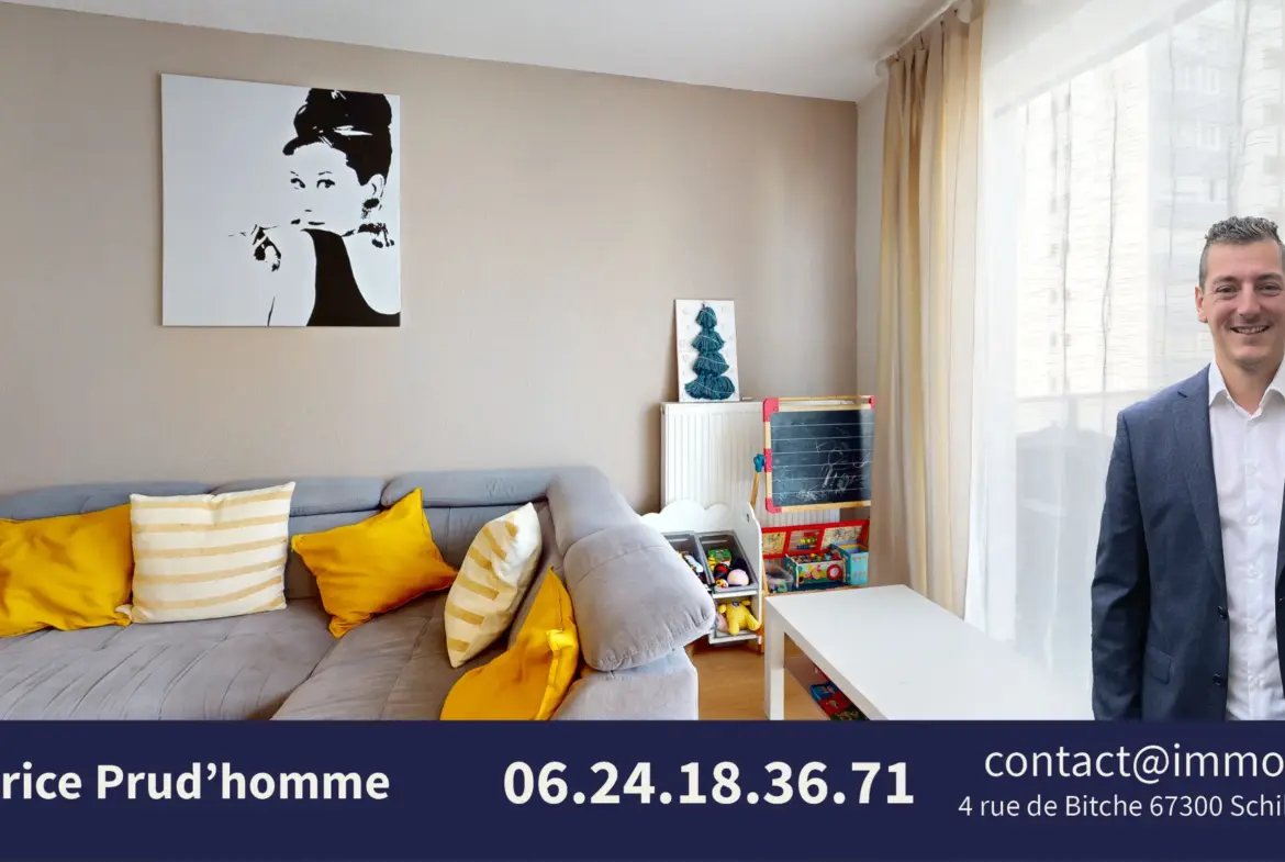 Appartement moderne 66 m2 avec terrasse, cave et garage à Strasbourg 