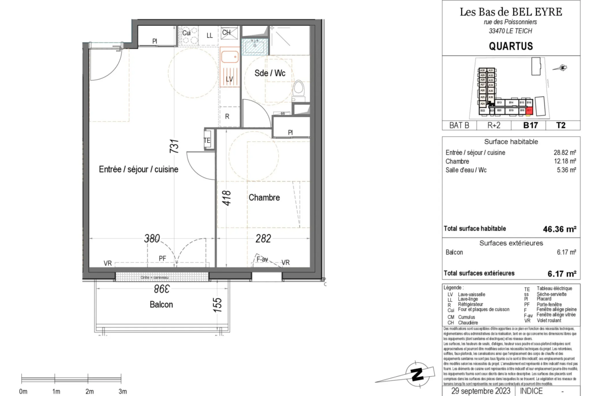 Spacieux Appartement T2 Neuf à LE TEICH avec Balcon et 2 Places de Parking 