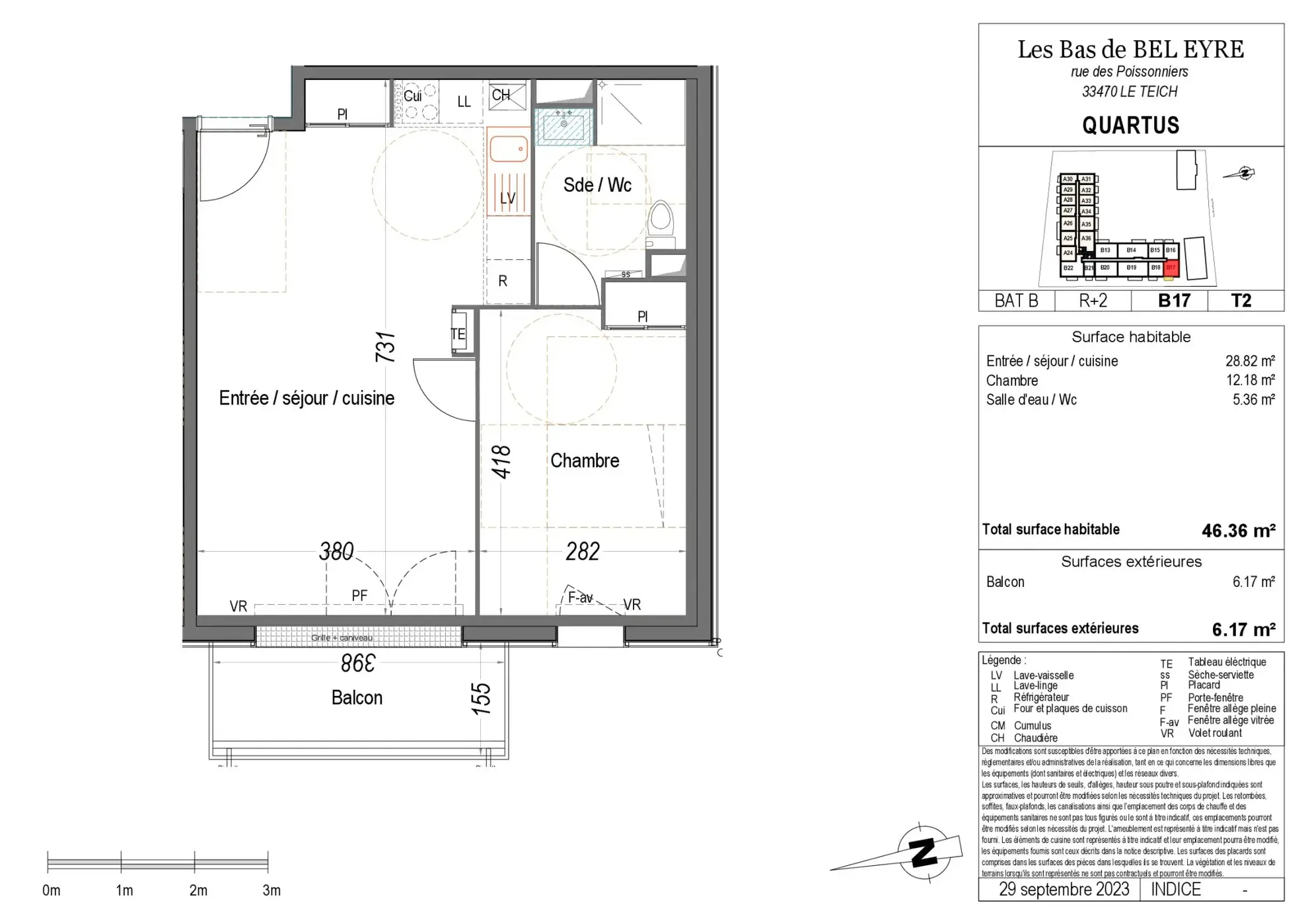 Spacieux Appartement T2 Neuf à LE TEICH avec Balcon et 2 Places de Parking 