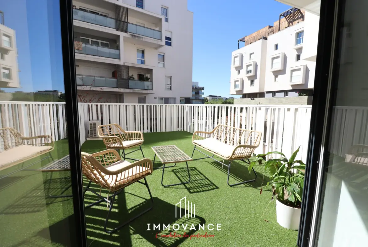 Appartement T2 rénové avec terrasse à Port-Marianne, Montpellier 