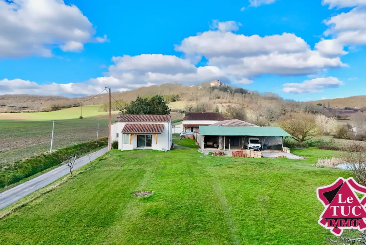 Maison en pierre avec extension moderne et terrain à Dausse 