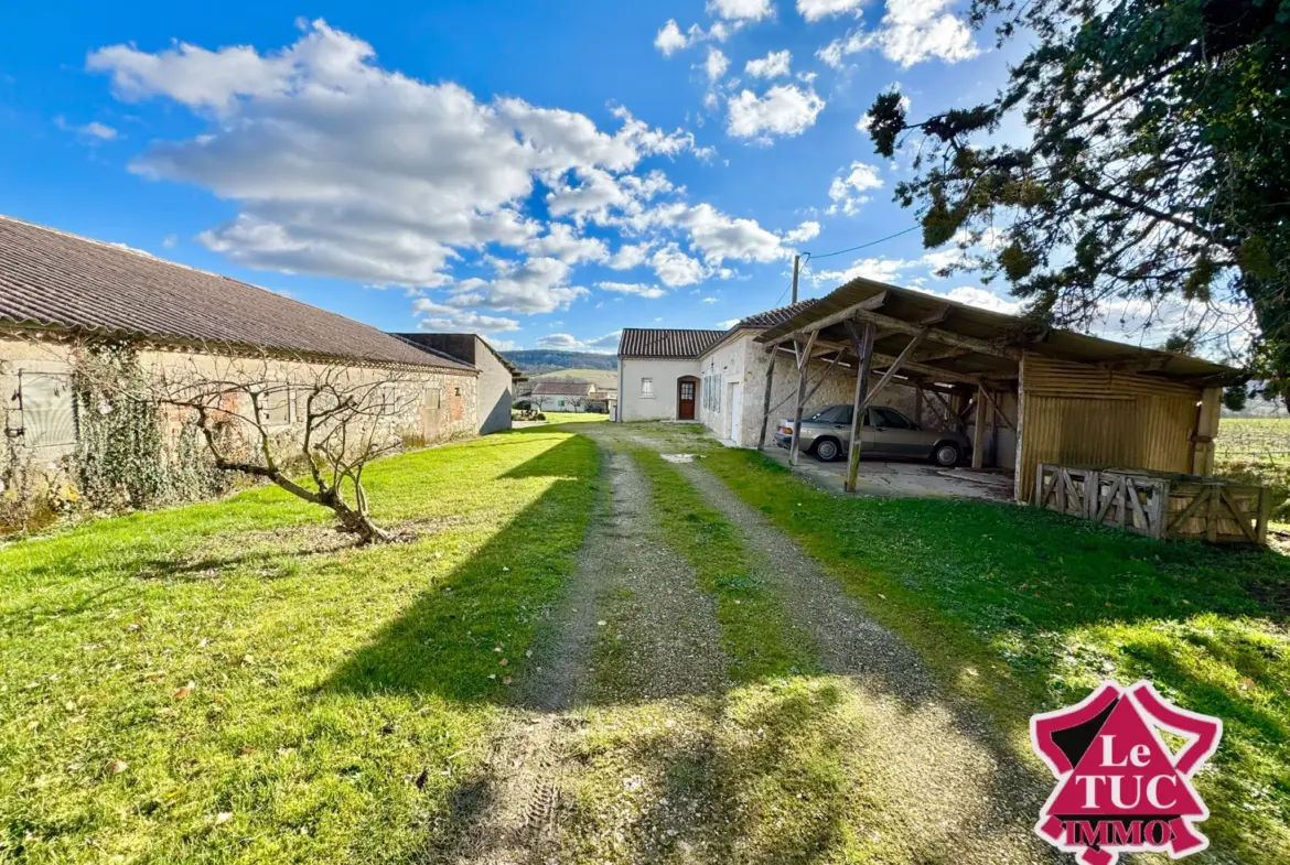 Maison en pierre avec extension moderne et terrain à Dausse 