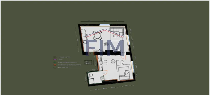 Appartement F2 rénové avec vue sur le port à Dieppe 