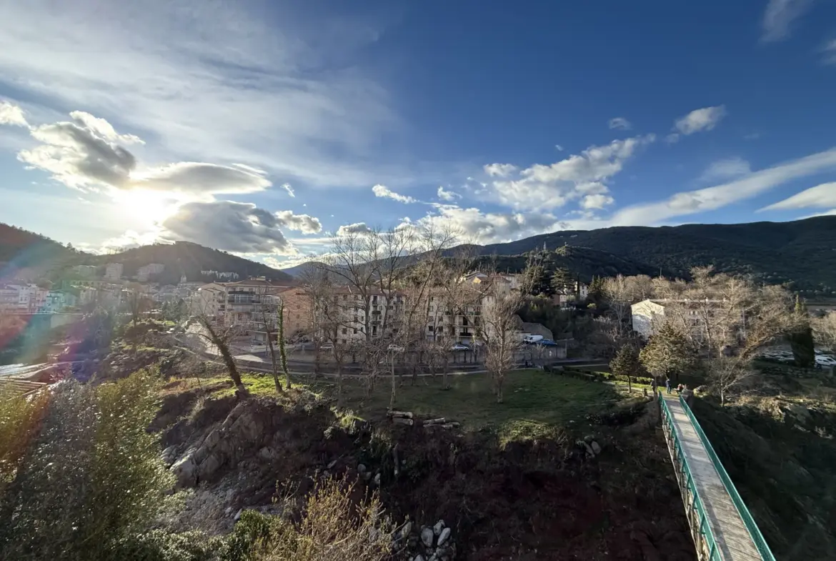 Grand F2 lumineux à Amélie-les-Bains-Palalda avec vue sur le Tech 