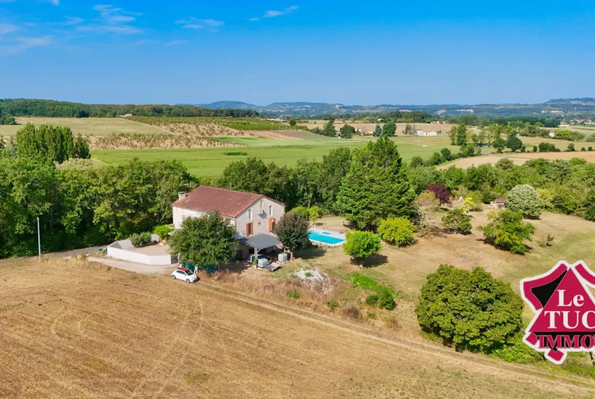 Maison 8 chambres avec piscine chauffée à Montayral 