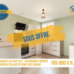 Maison de village rénovée avec garage à Saint-Laurent-du-Pape - 85m²