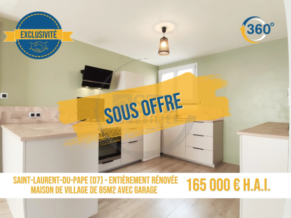 Maison de village rénovée avec garage à Saint-Laurent-du-Pape - 85m²