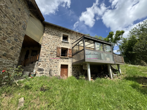 Maison de campagne en pierre à rénover avec terrain arboré à Cublize