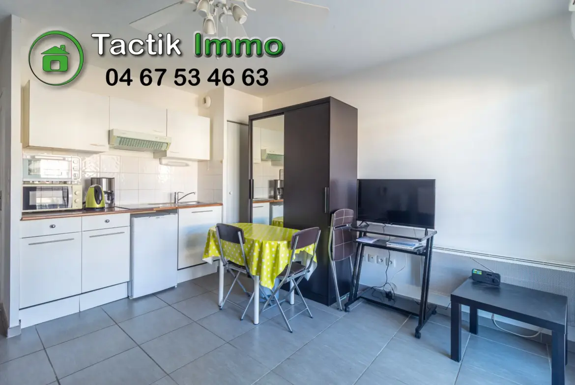 Vente d'un studio meublé avec terrasse à Balaruc-les-Bains 