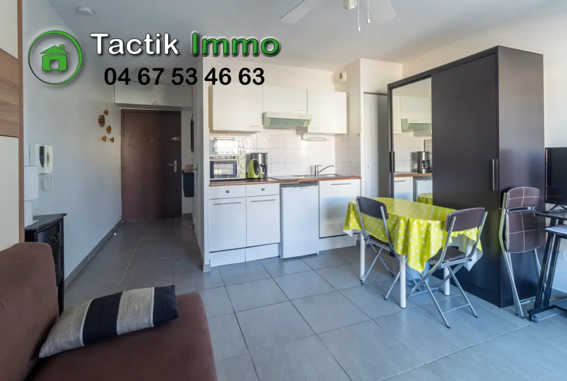 Vente d'un studio meublé avec terrasse à Balaruc-les-Bains 