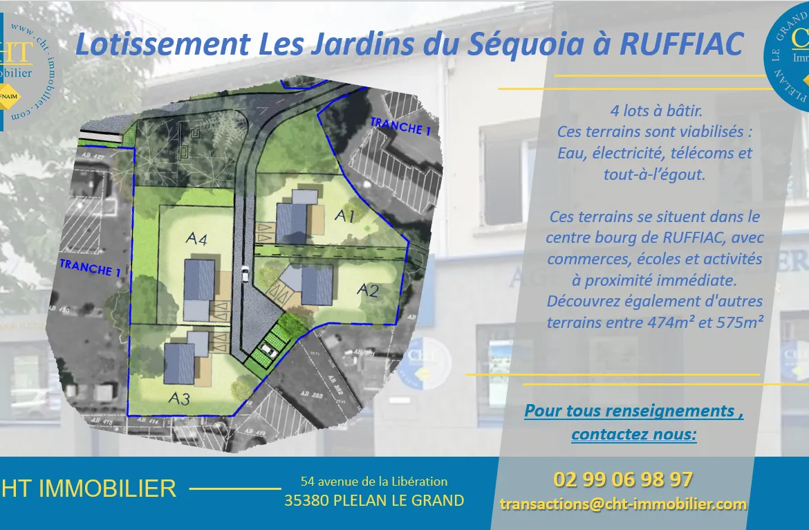 Terrain à bâtir de 496 m² à RUFFIAC 