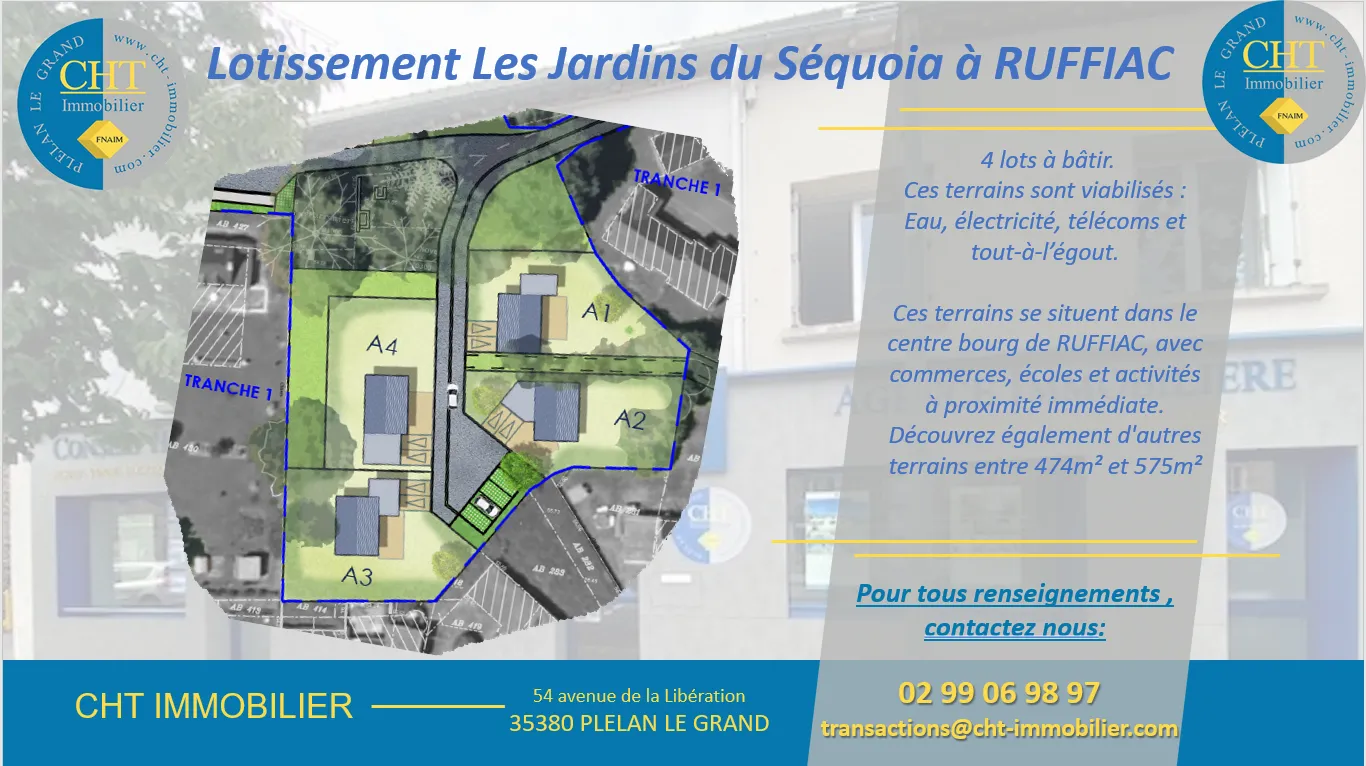 Terrain à bâtir de 496 m² à RUFFIAC 