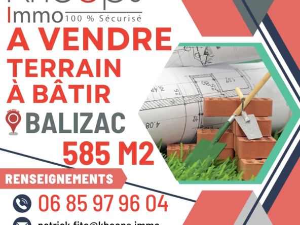 Terrain à bâtir de 585 m² en Sud Gironde - Balizac