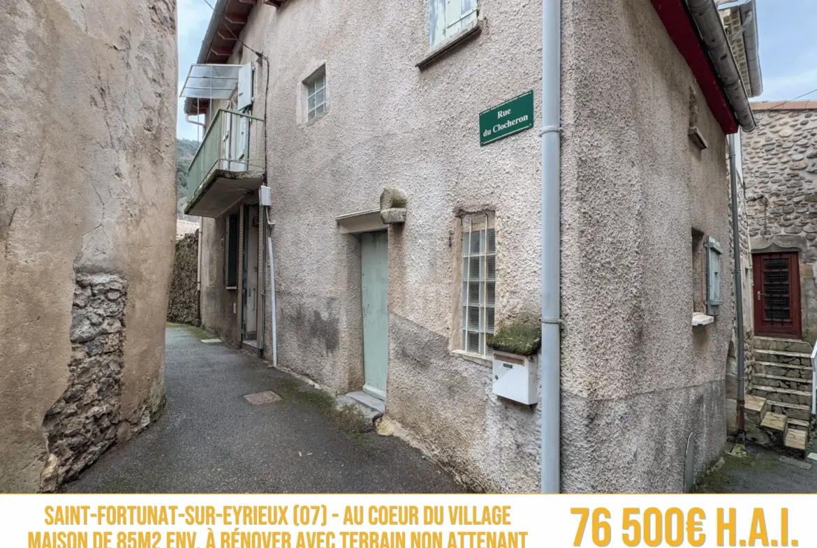 Maison de 85 m² avec terrain à Saint-Fortunat-sur-Eyrieux 