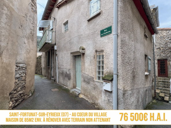 Maison de 85 m² avec terrain à Saint-Fortunat-sur-Eyrieux