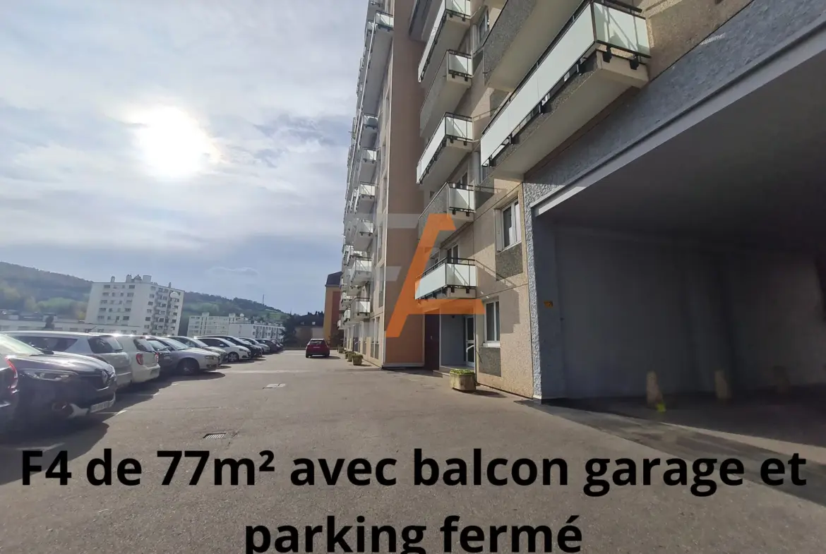 F4 à vendre - Bellevue Jomayére, 75 m² avec balcon et garage 