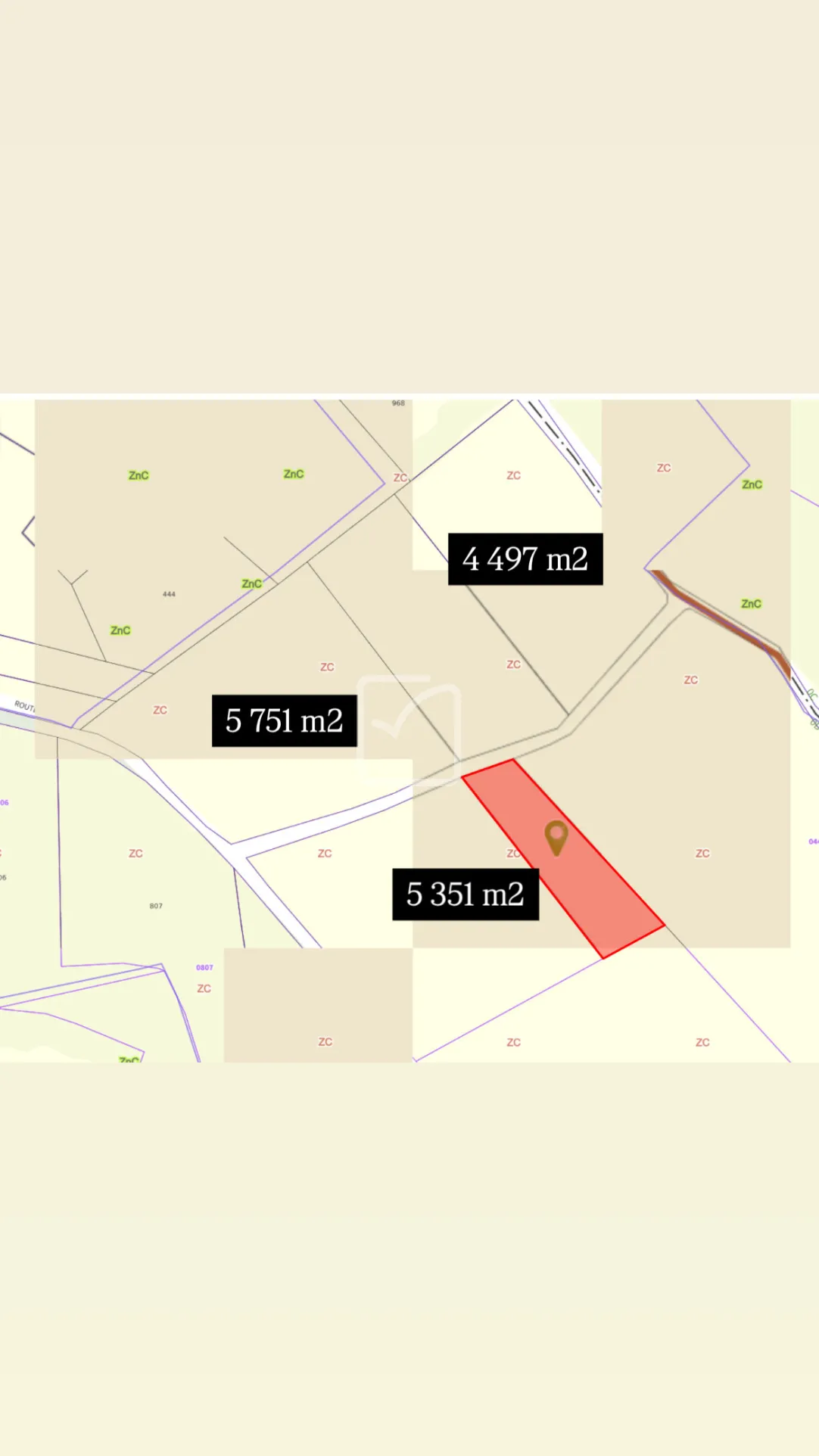 Vente de terrain constructible à La Cassagne - 5351 m² 