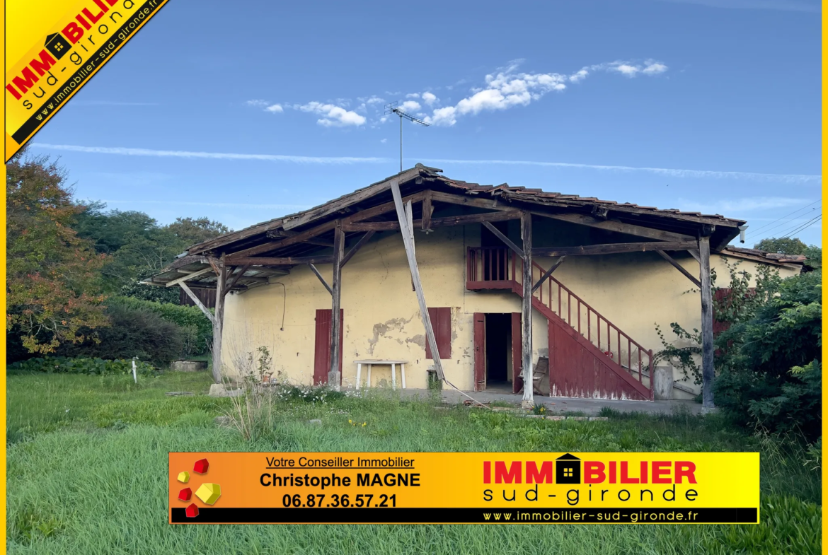 Maison Landaise à rénover totalement avec jardin à Roaillan 