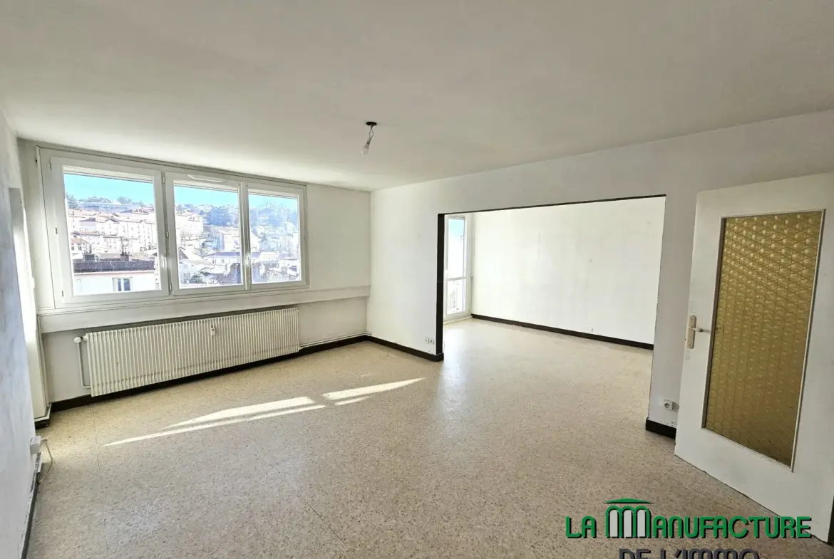 Vente appartement F4 traversant à Saint-Étienne Valbenoite proche Centre Deux 