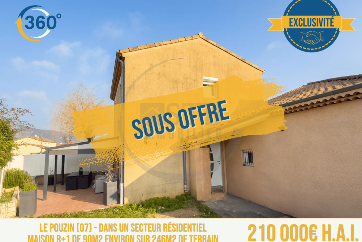 Villa R+1 de 90m² avec 4 chambres et piscine au Pouzin 