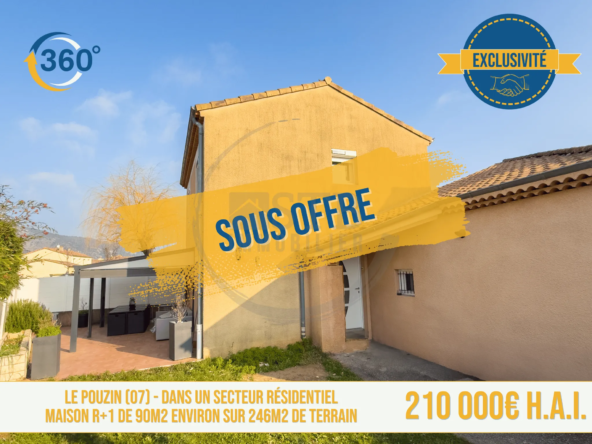 Villa R+1 de 90m² avec 4 chambres et piscine au Pouzin