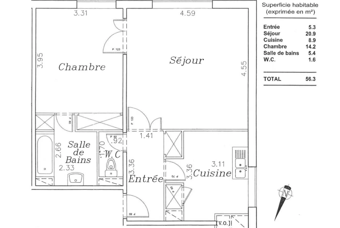 Appartement F2 spacieux à vendre à Créteil 