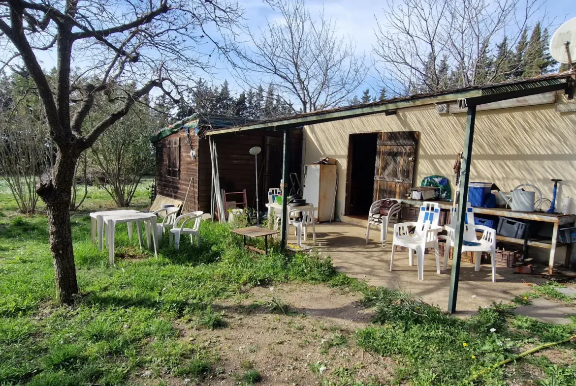 Terrain de loisir à vendre à Vias avec maisonnette 