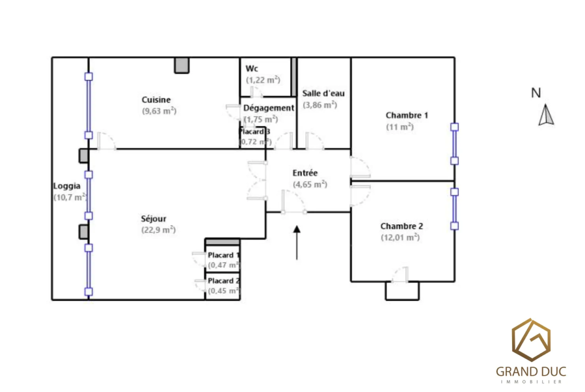 Appartement 3 pièces de 68m2 avec terrasse de 10m2 dans le 4ème, Proche Palais Longchamp 