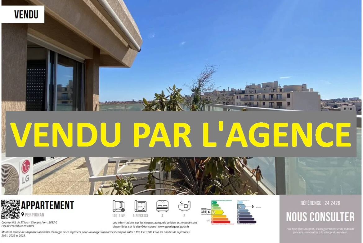 Appartement T5 avec Terrasse et Garage à Perpignan 