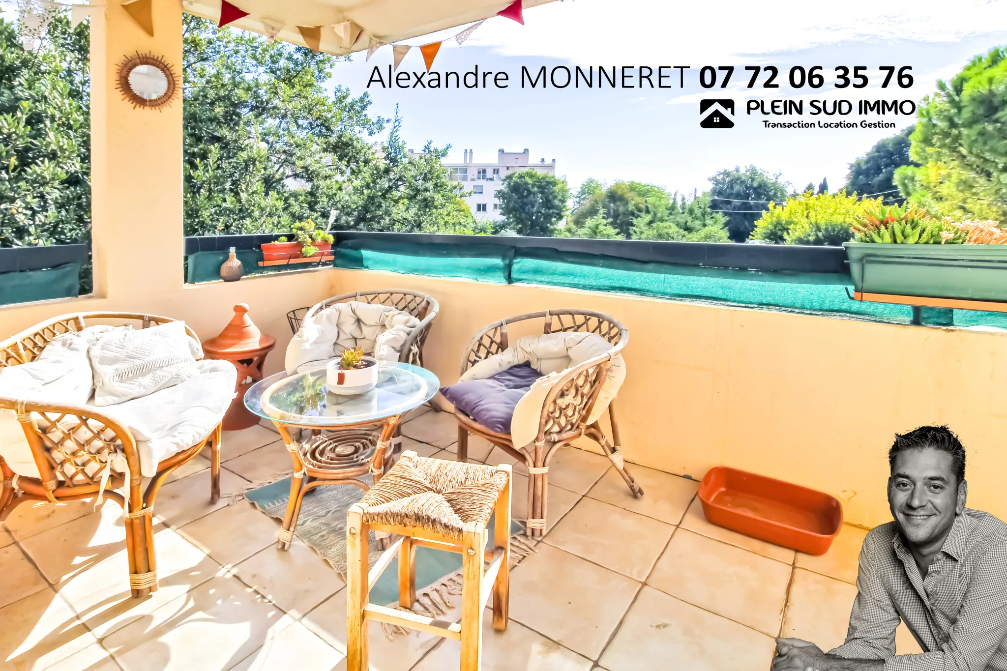 Appartement lumineux à Grasse St Jacques avec terrasse plein sud 