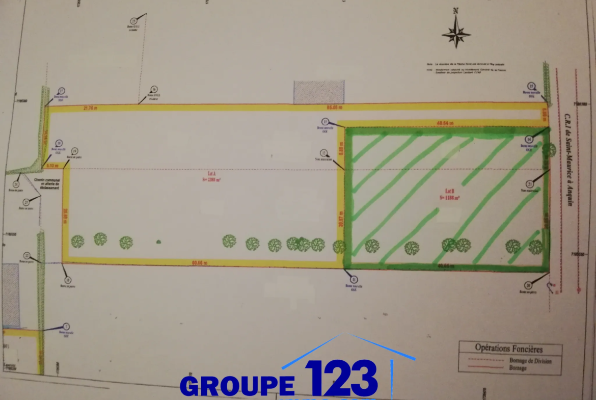 Terrain à bâtir de 1188 m2 à vendre à Saint-Maurice-le-Vieil 