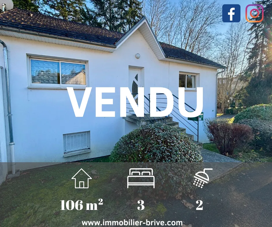 Maison à vendre à Malemort sur Corrèze - 106 m² avec balcon et garage 