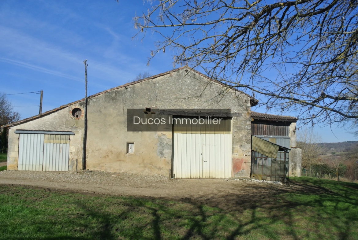 Grange à réhabiliter à Ste Bazeille sur 3 hectares 