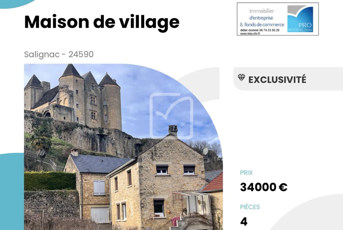 Maison en viager occupé à Salignac près de Sarlat 