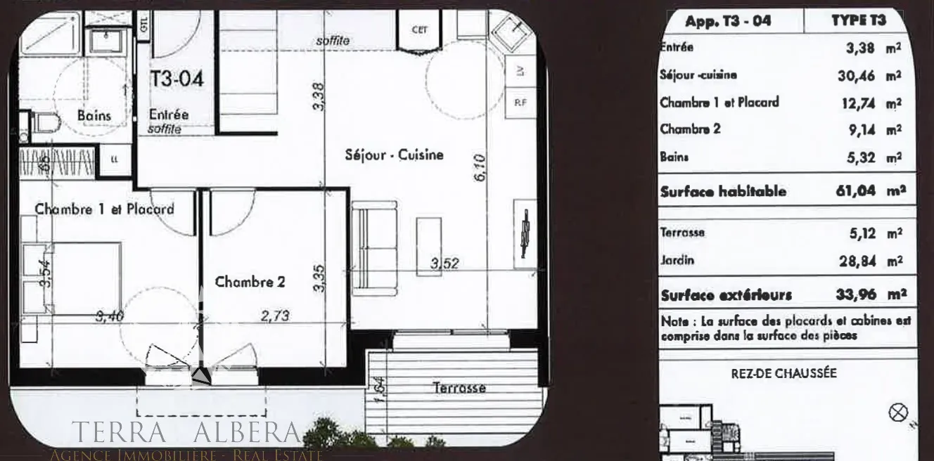 Appartement neuf 3 pièces avec jardin et parking aux Angles 