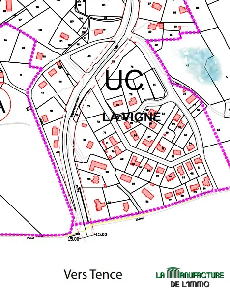 Terrain constructible de 1574 m² à Montfaucon-en-Velay 