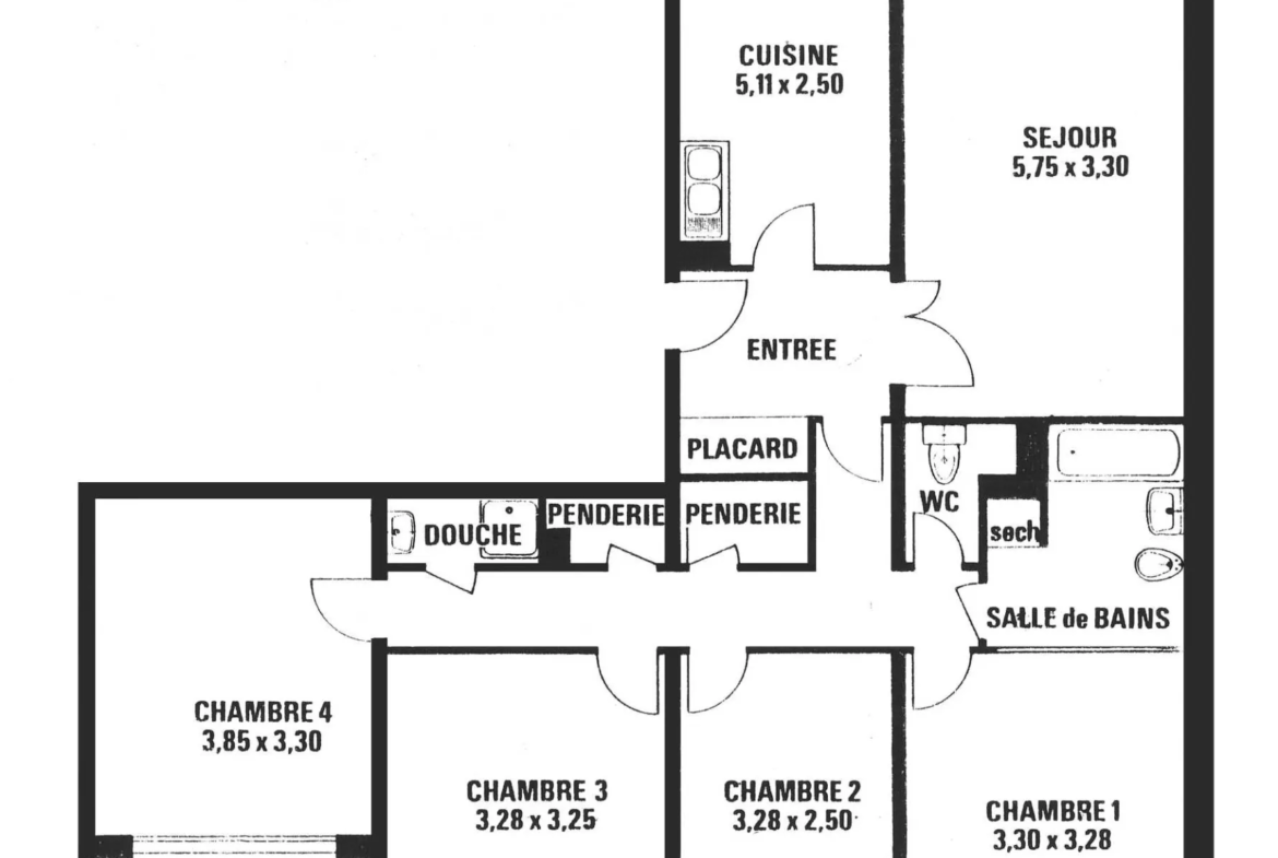 Appartement F5 lumineux à vendre à Créteil 