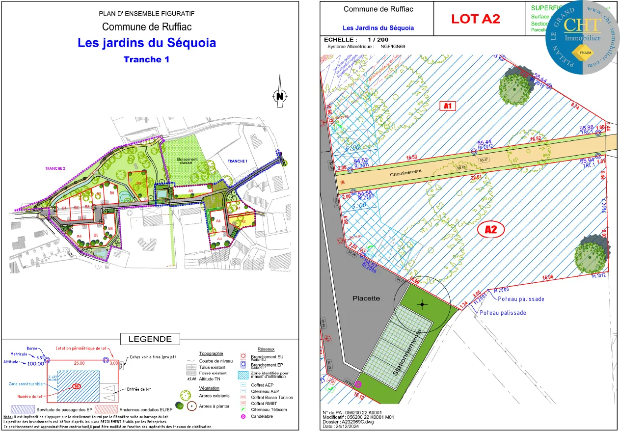 Terrain à bâtir de 491 m2 à RUFFIAC 