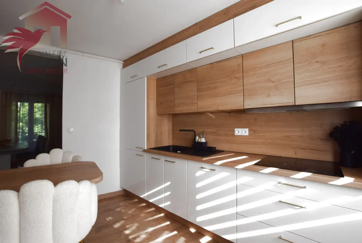 Appartement contemporain duplex F5/6 à Sochaux rénové avec terrasse 