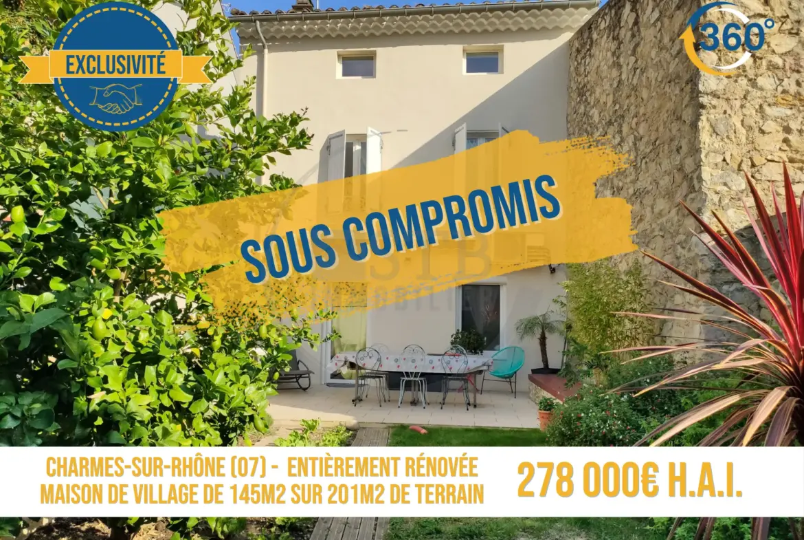 Maison de village de 145m² rénovée à Charmes-sur-Rhône 