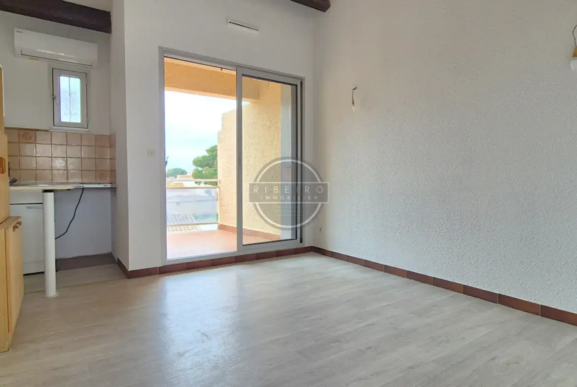 Appartement de type T2 à vendre au Grau d'Agde - Vue dégagée et terrasse 