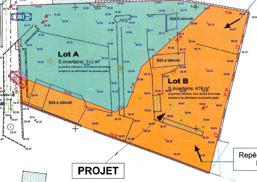 Terrain constructible à La Garde Rabasson de 419 m² avec permis 