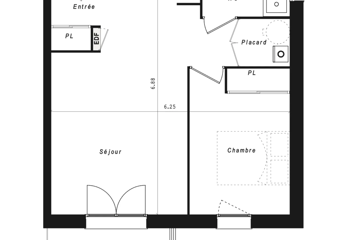 Appartement T2 à vendre à Le Taillan-Médoc avec balcon et stationnement 