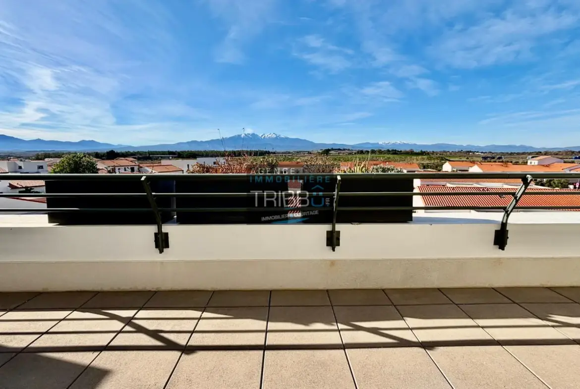 Pollestres - Appartement F3 avec terrasse vue Canigou 